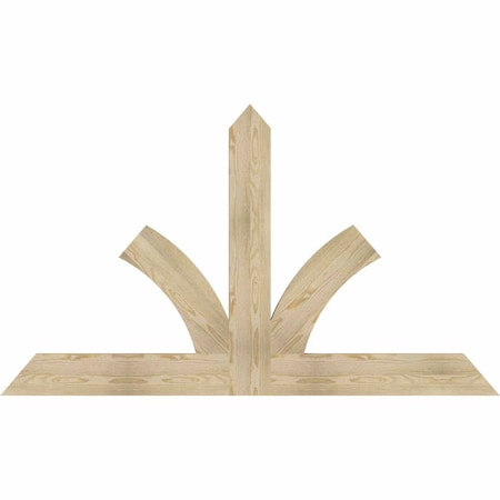 Ekena Millwork Richland Rough Sawn Timber Gable Bracket, Douglas Fir, 72"W x 42"H x 2"D x 6"F, 14/12 Pitch GBW072X42X0206RIC00RDF